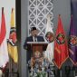 Dr. Gazali saat memberikan sambutan dalam pelantikannya sebagai rektor, (Foto:Dok/Qolbi.co)